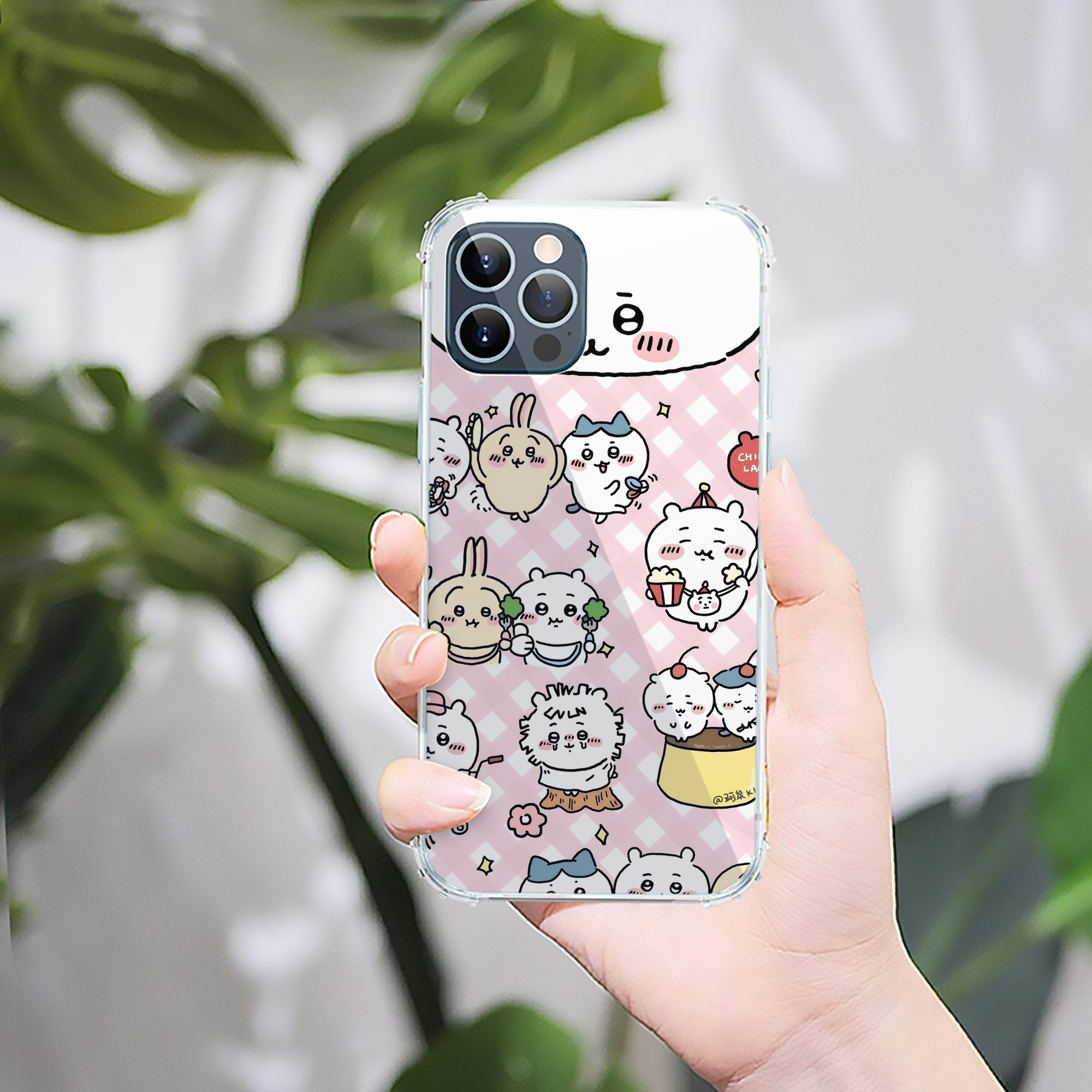 （画像用） ちいかわ Chii-kawa 【iPhone 12シリーズ対応】透明スマホケース（クリアソフトケース）